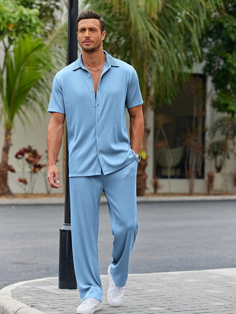 Casual Loose Fit Shirt Sets for Men