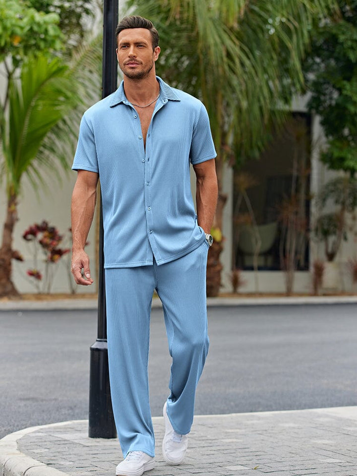 Casual Loose Fit Shirt Sets for Men