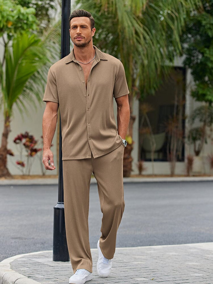Casual Loose Fit Shirt Sets for Men