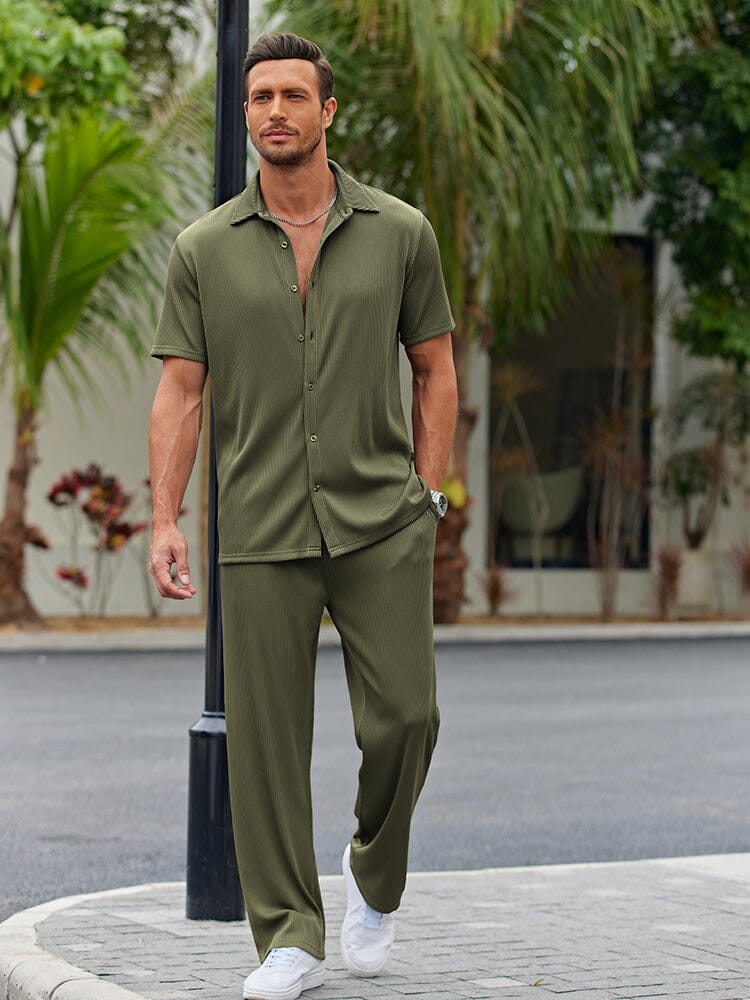 Casual Loose Fit Shirt Sets for Men