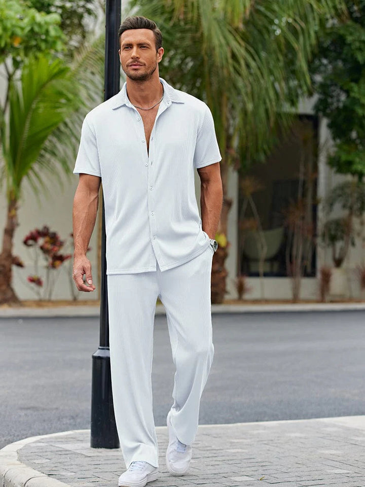 Casual Loose Fit Shirt Sets for Men