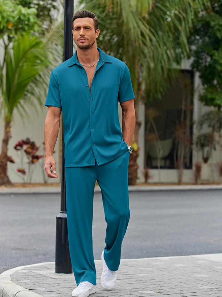 Casual Loose Fit Shirt Sets for Men