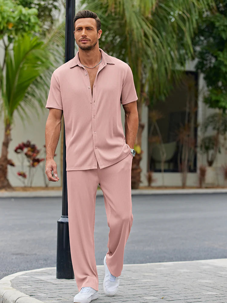 Casual Loose Fit Shirt Sets for Men
