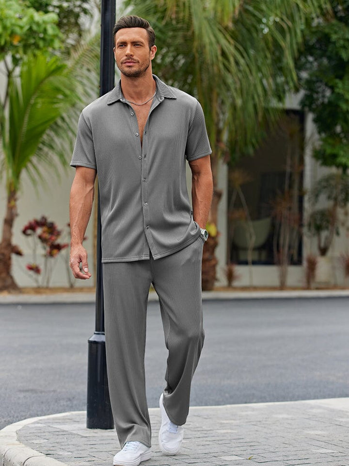 Casual Loose Fit Shirt Sets for Men
