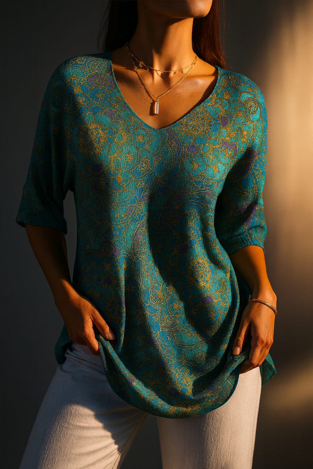 Ariane | Retro Art Print Long-Sleeve Pullover