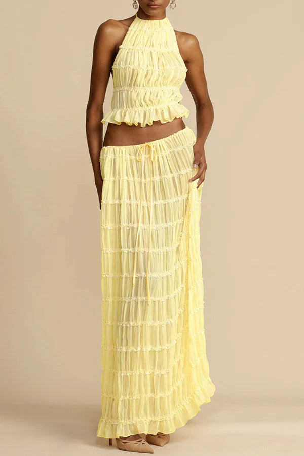 Convertible Ruched Maxi Skirt / Strapless Dress – Vintage-Inspired
