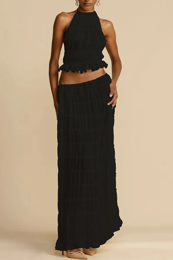 Convertible Ruched Maxi Skirt / Strapless Dress – Vintage-Inspired