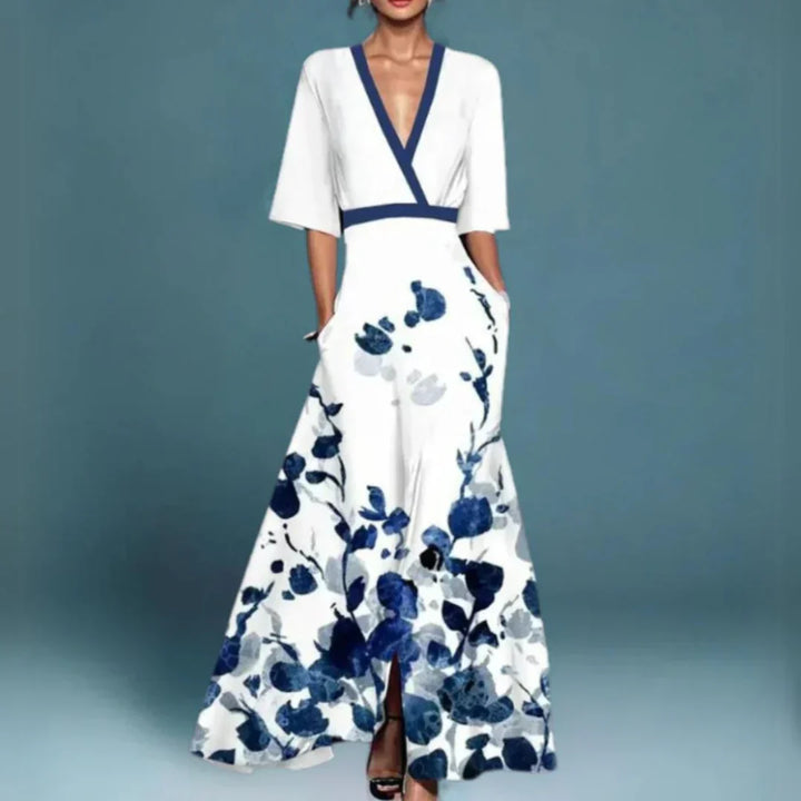 Floral Midi Dress – Flowing Silhouette, Lightweight Fabric