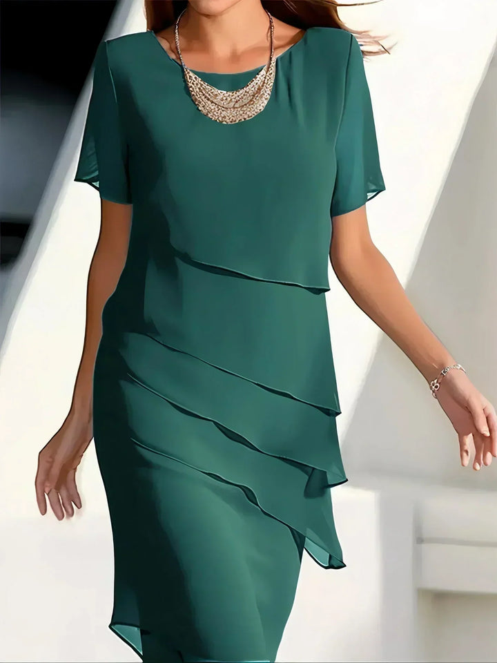 Layered dress with simple, elegant lines for women