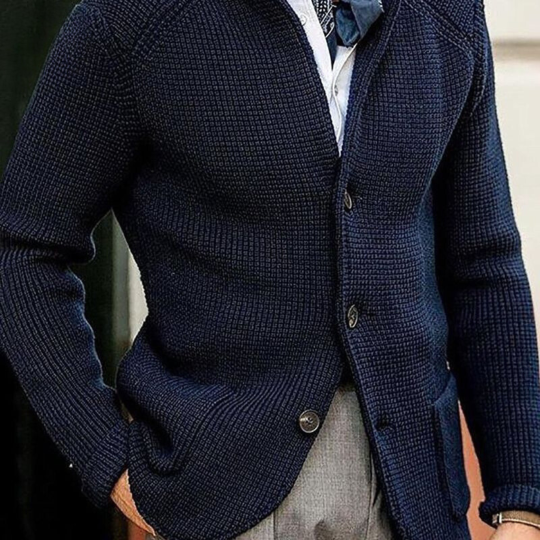 Marco Button-Front Waffle Sweater