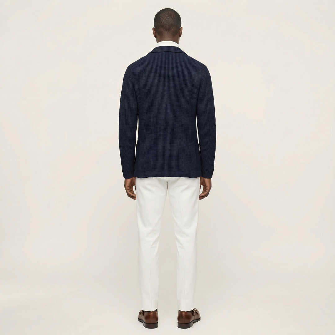 Men’s Button-Front Cardigan – Stand Collar