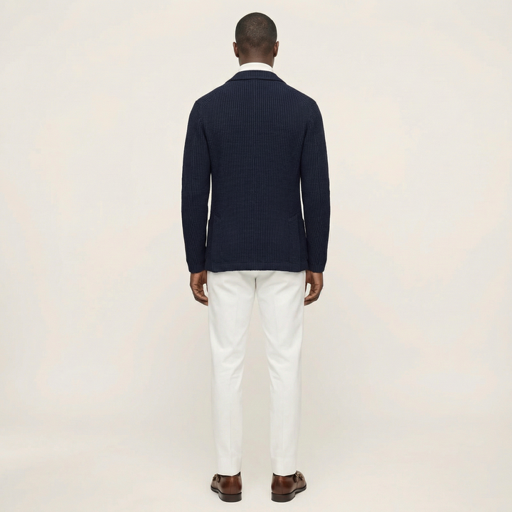 Men’s Button-Front Cardigan – Stand Collar