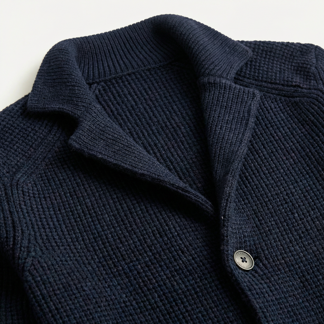 Men’s Button-Front Cardigan – Stand Collar
