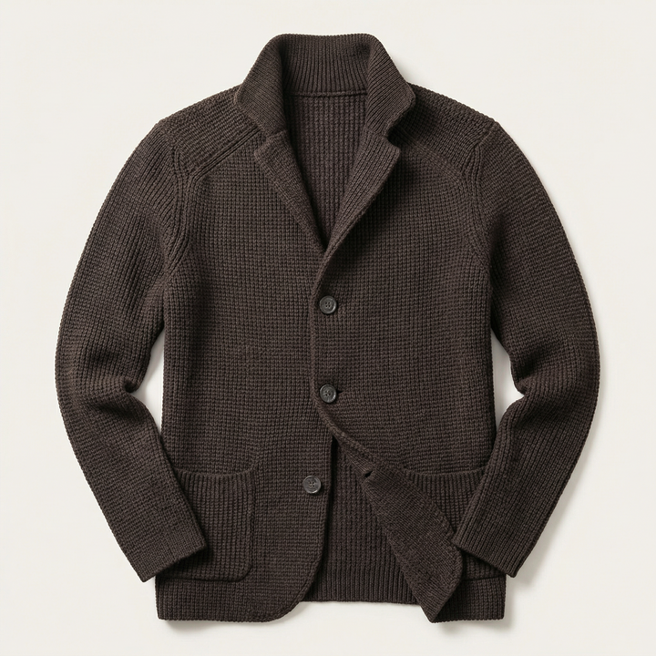 Men’s Button-Front Cardigan – Stand Collar
