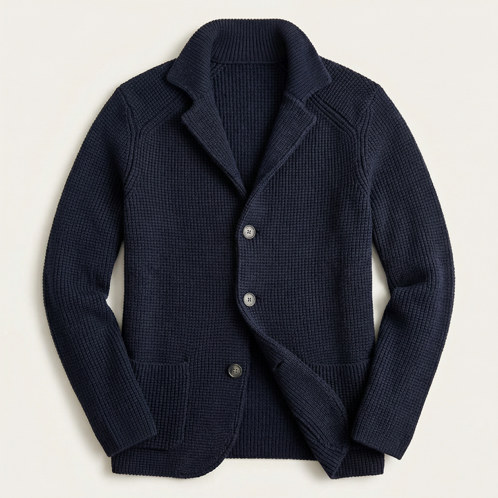 Men’s Button-Front Cardigan – Stand Collar