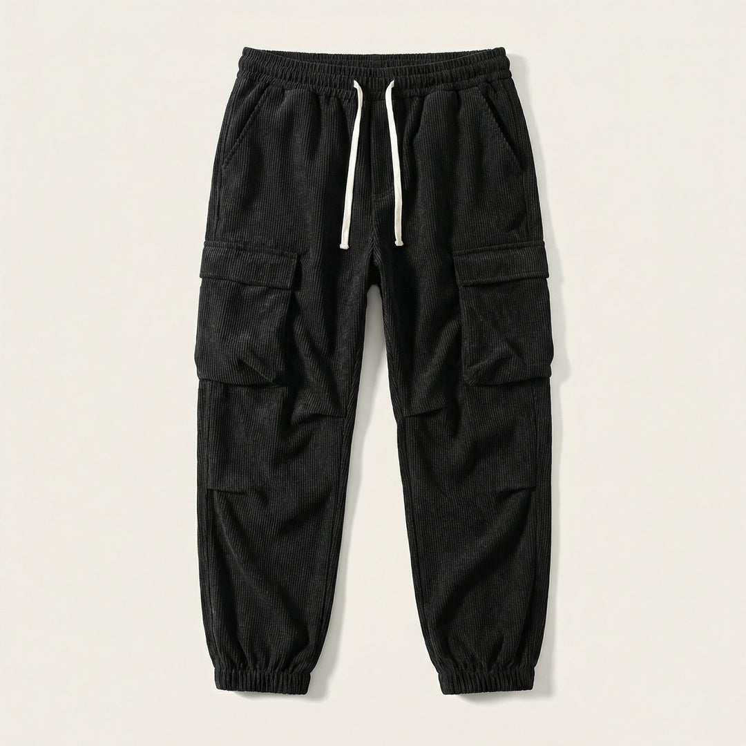 Men’s Cargo Pants – Drawstring Waist, Elastic Cuffs, Multi-Pocket Design