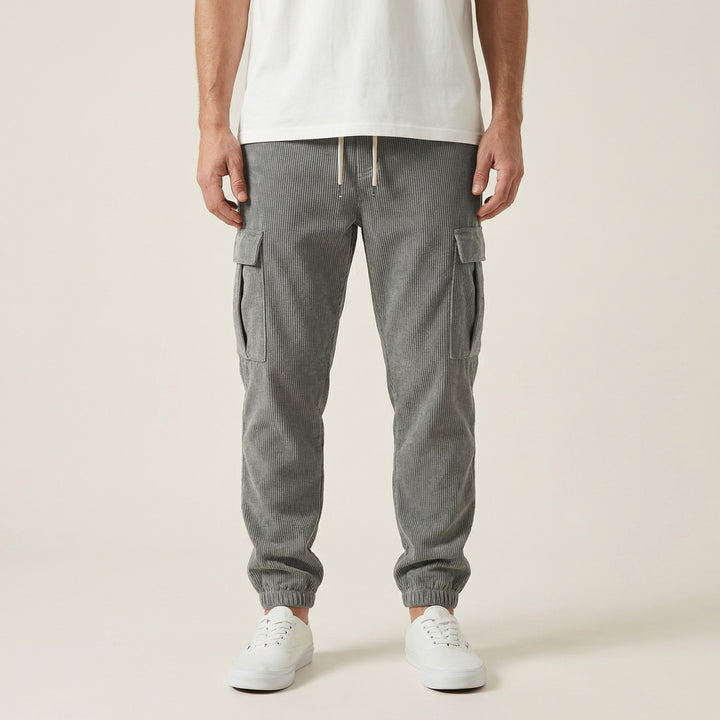 Men’s Cargo Pants – Drawstring Waist, Elastic Cuffs, Multi-Pocket Design