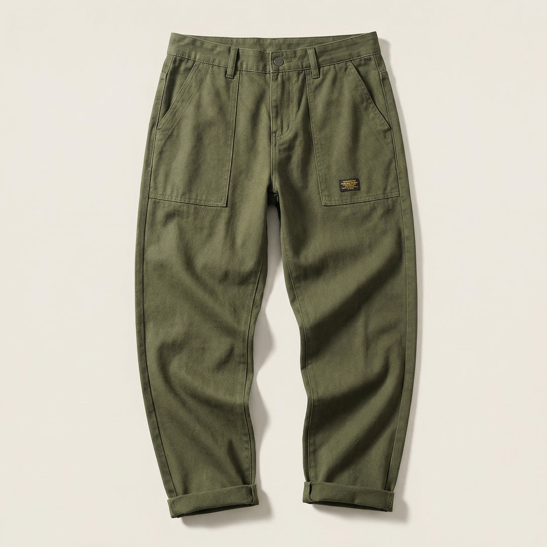 Men’s Cargo Pants – Straight Leg, Drawstring Waist, Utility Pocket Design