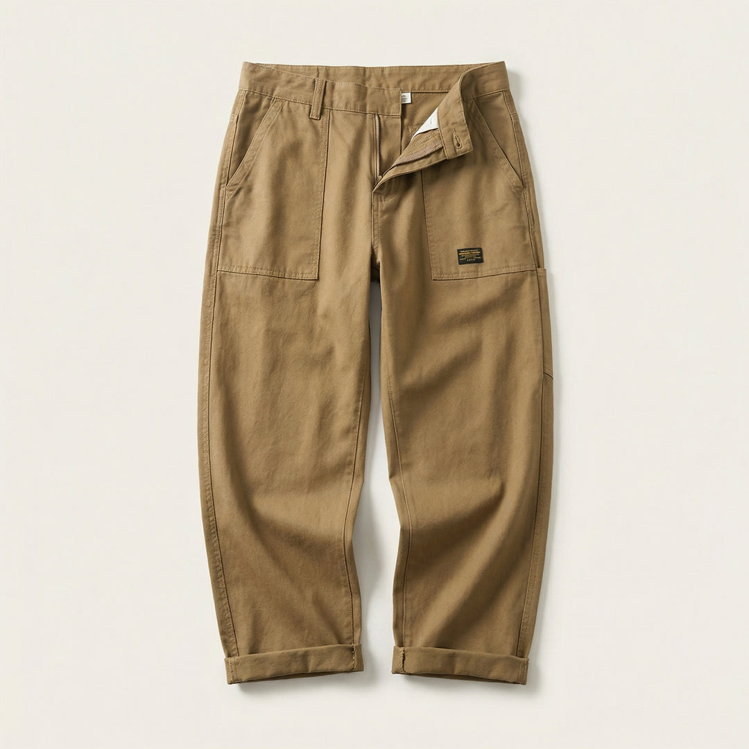 Men’s Cargo Pants – Straight Leg, Drawstring Waist, Utility Pocket Design