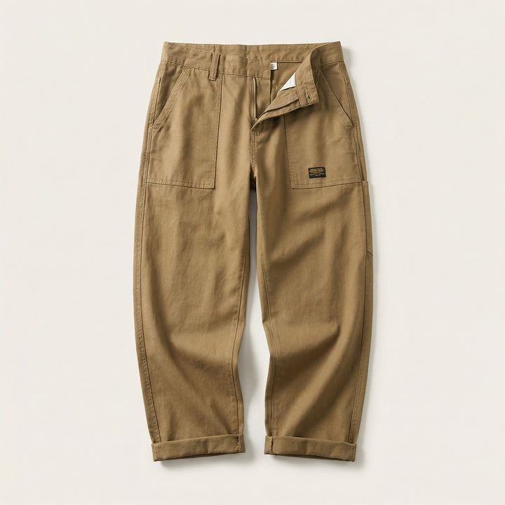 Men’s Cargo Pants – Straight Leg, Drawstring Waist, Utility Pocket Design