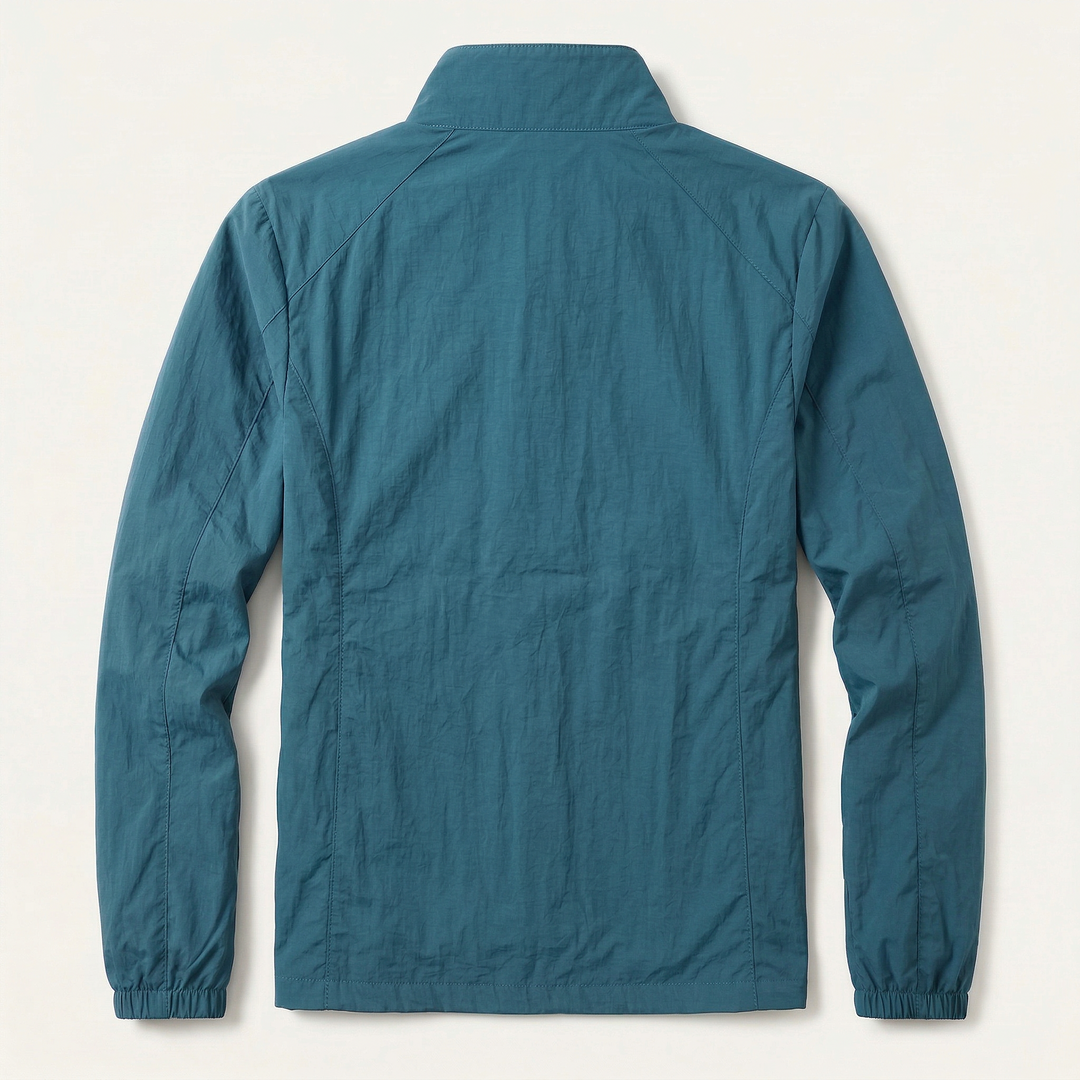 Men’s Lightweight Jacket – Zip-Front Design with Stand Collar