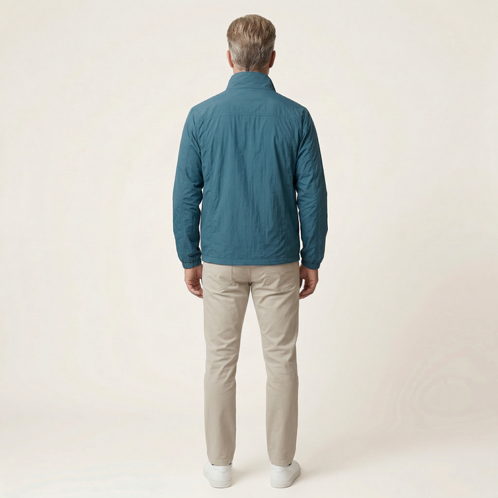 Men’s Lightweight Jacket – Zip-Front Design with Stand Collar