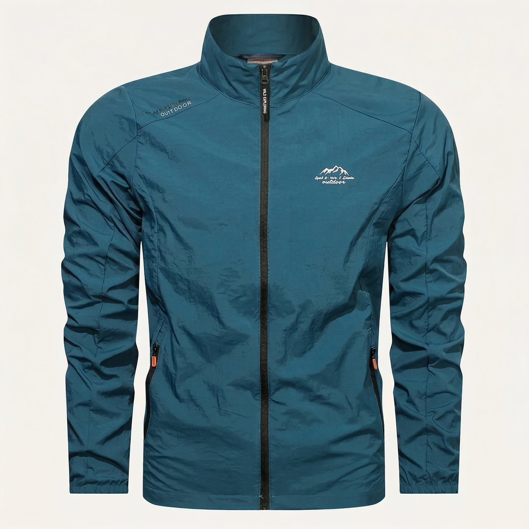 Men’s Lightweight Jacket – Zip-Front Design with Stand Collar