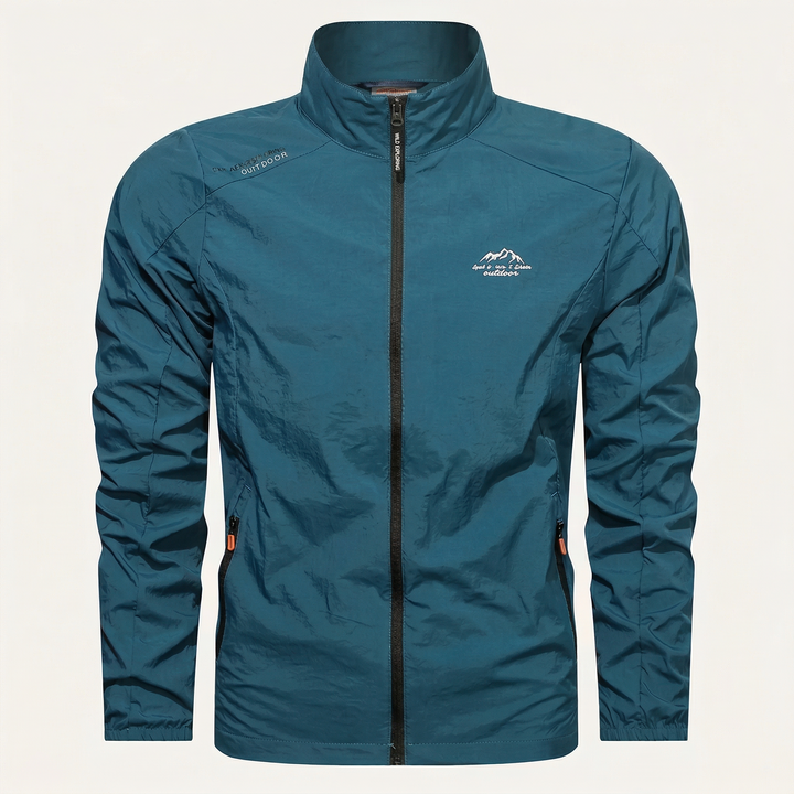 Men’s Lightweight Jacket – Zip-Front Design with Stand Collar