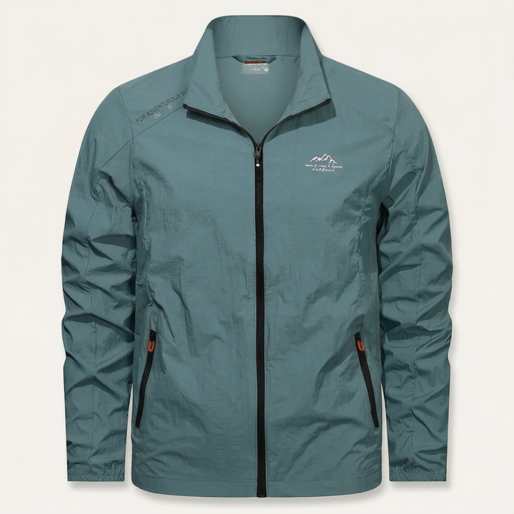 Men’s Lightweight Jacket – Zip-Front Design with Stand Collar