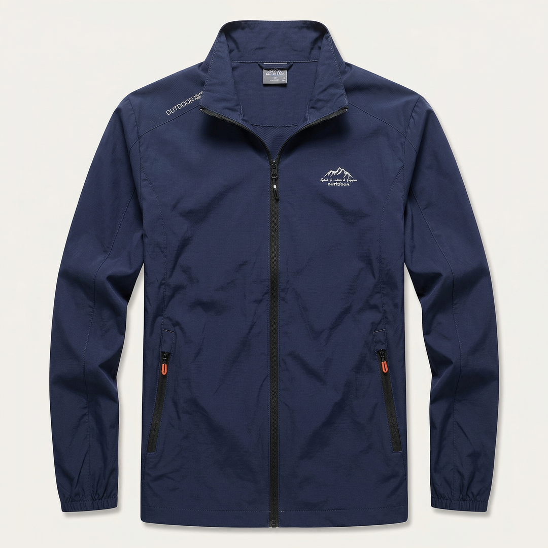 Men’s Lightweight Jacket – Zip-Front Design with Stand Collar