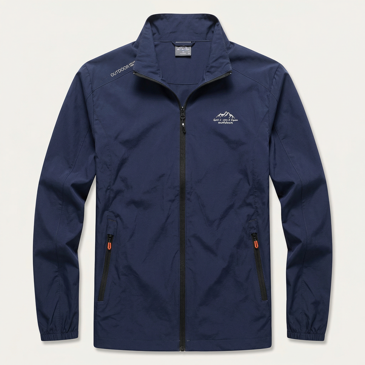 Men’s Lightweight Jacket – Zip-Front Design with Stand Collar
