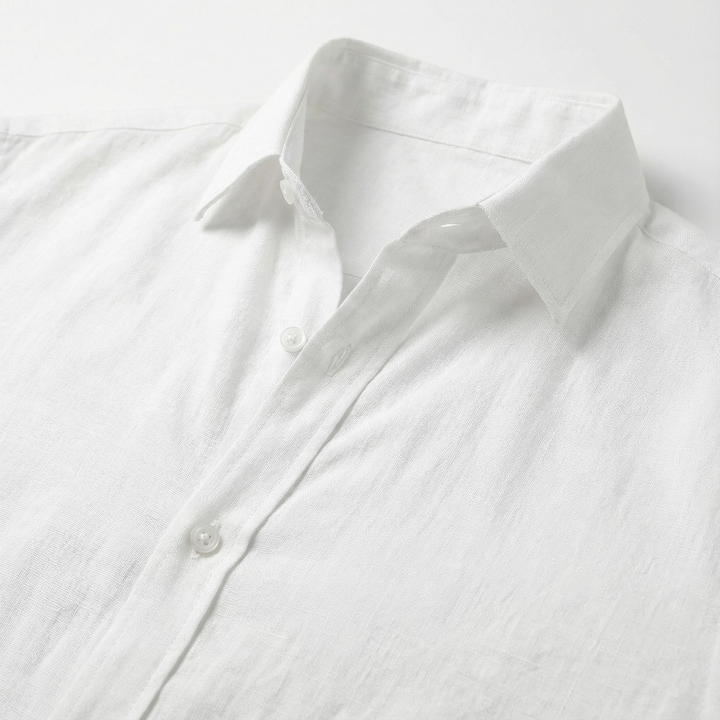 Men’s Long-Sleeve Shirt – Button-Front Closure, Solid Color
