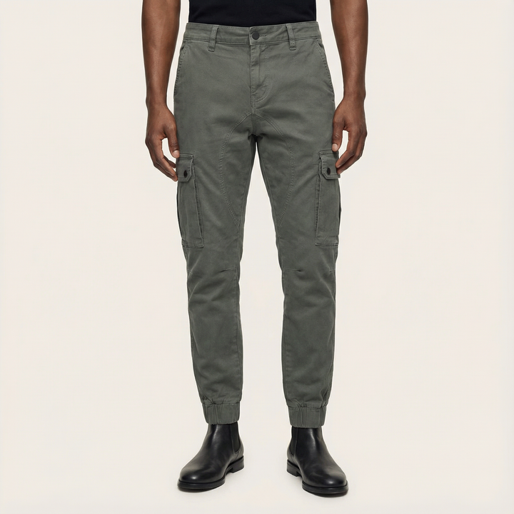 Men’s Cargo Jogger Pants – Tapered Fit, Ankle-Length Design, Side Cargo Pockets