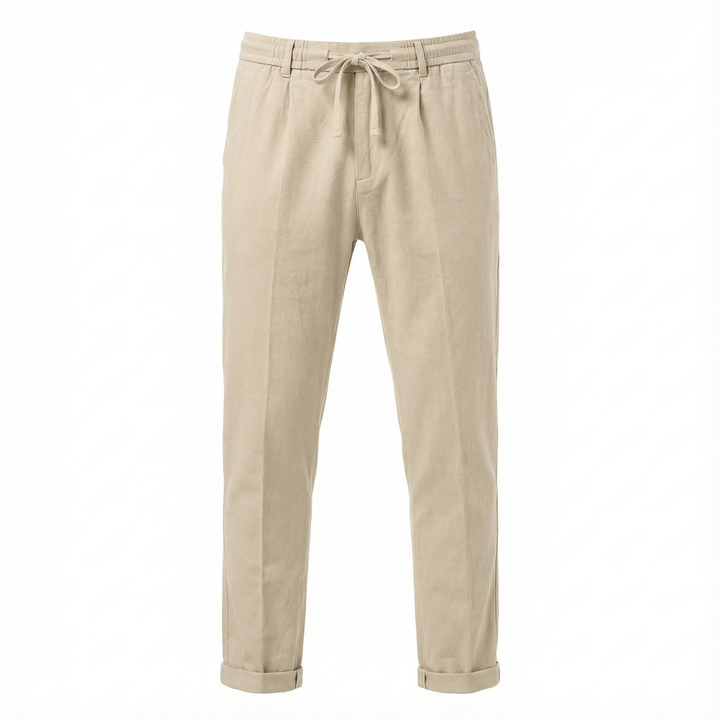 Men’s Casual Beach Pants – Drawstring Waist, Tapered Leg