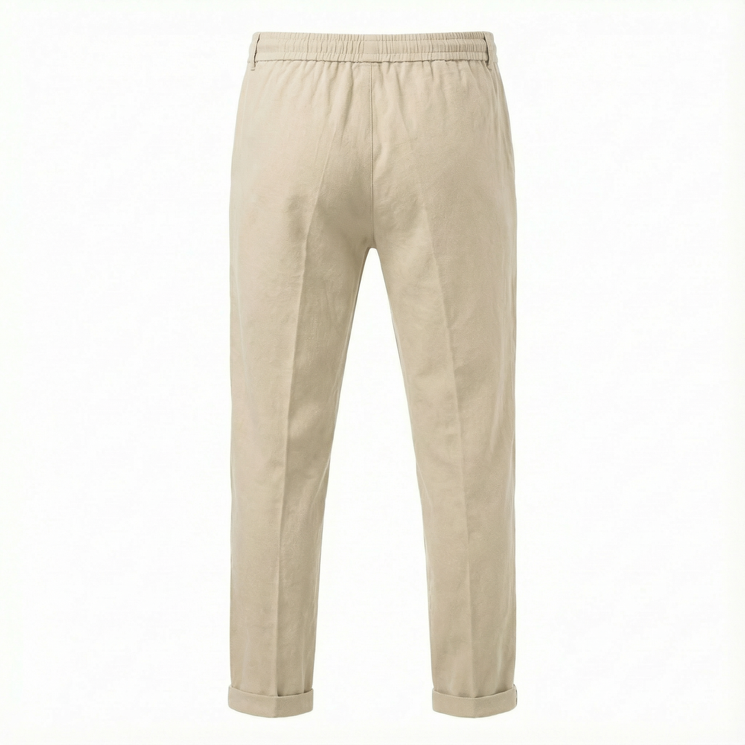 Men’s Casual Beach Pants – Drawstring Waist, Tapered Leg