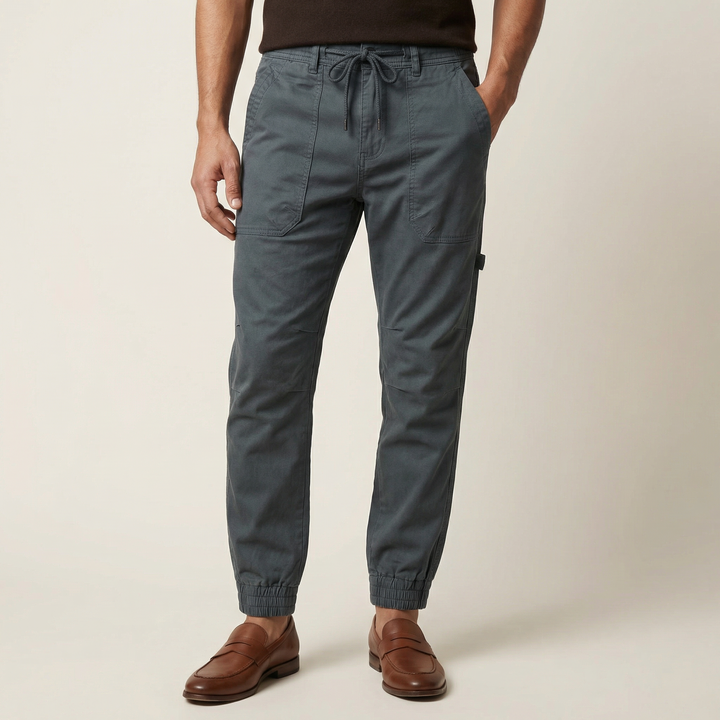 Men’s Casual Cargo Jogger Pants – Elastic Cuff Utility Trousers