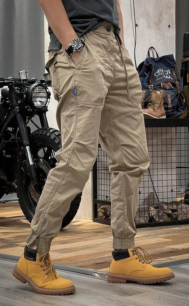 Men’s Casual Cargo Jogger Pants – Elastic Cuff Utility Trousers