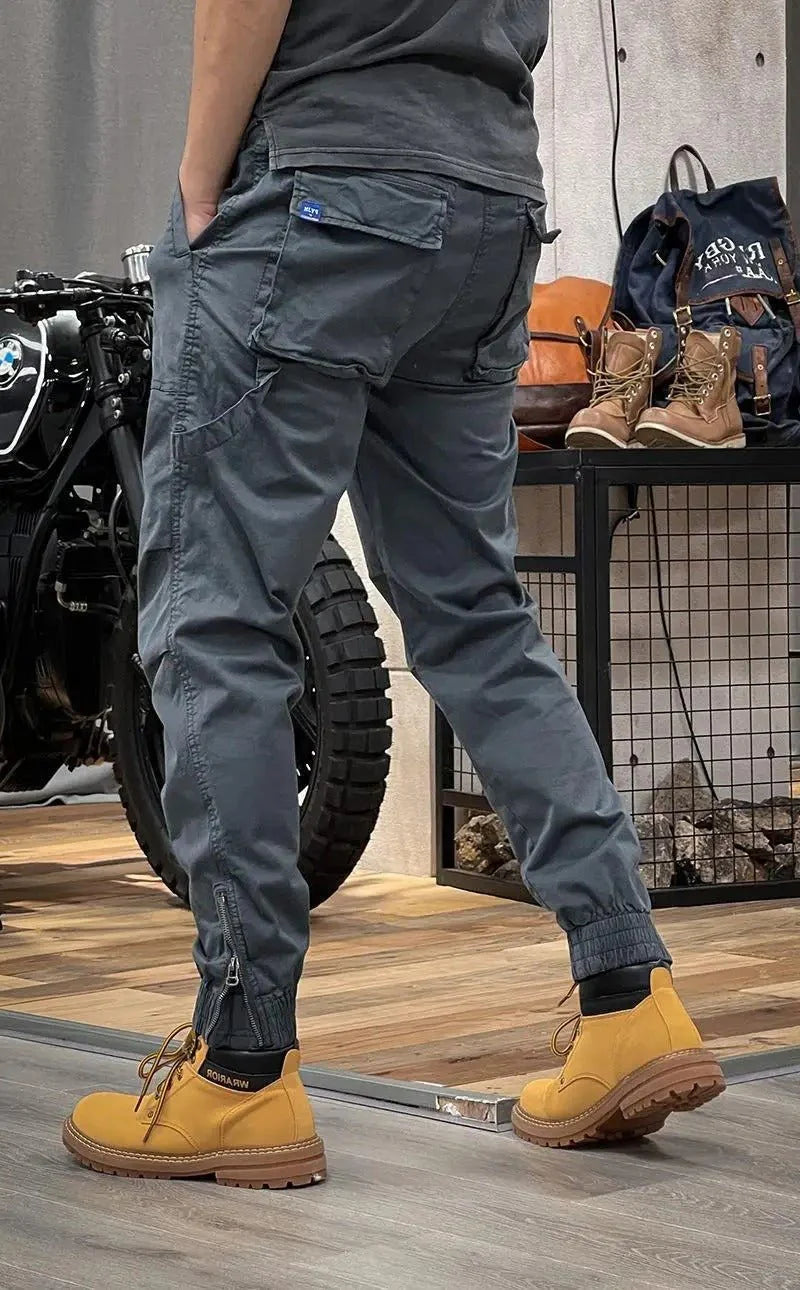 Men’s Casual Cargo Jogger Pants – Elastic Cuff Utility Trousers