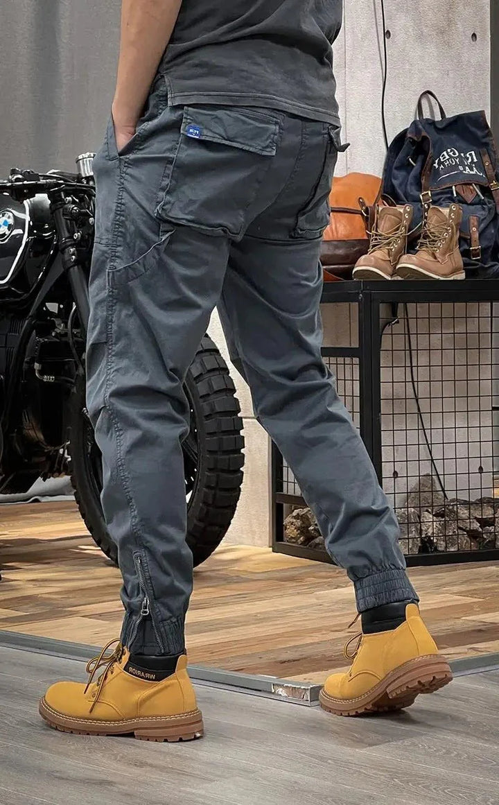 Men’s Casual Cargo Jogger Pants – Elastic Cuff Utility Trousers