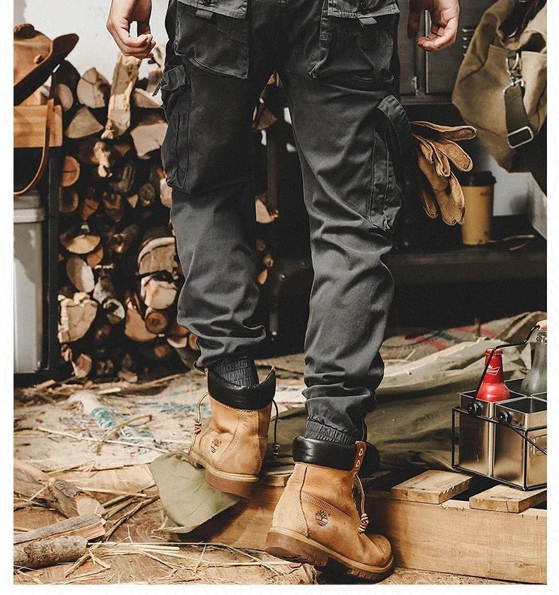 Men’s Casual Cargo Jogger Pants – Elastic Cuff Utility Trousers