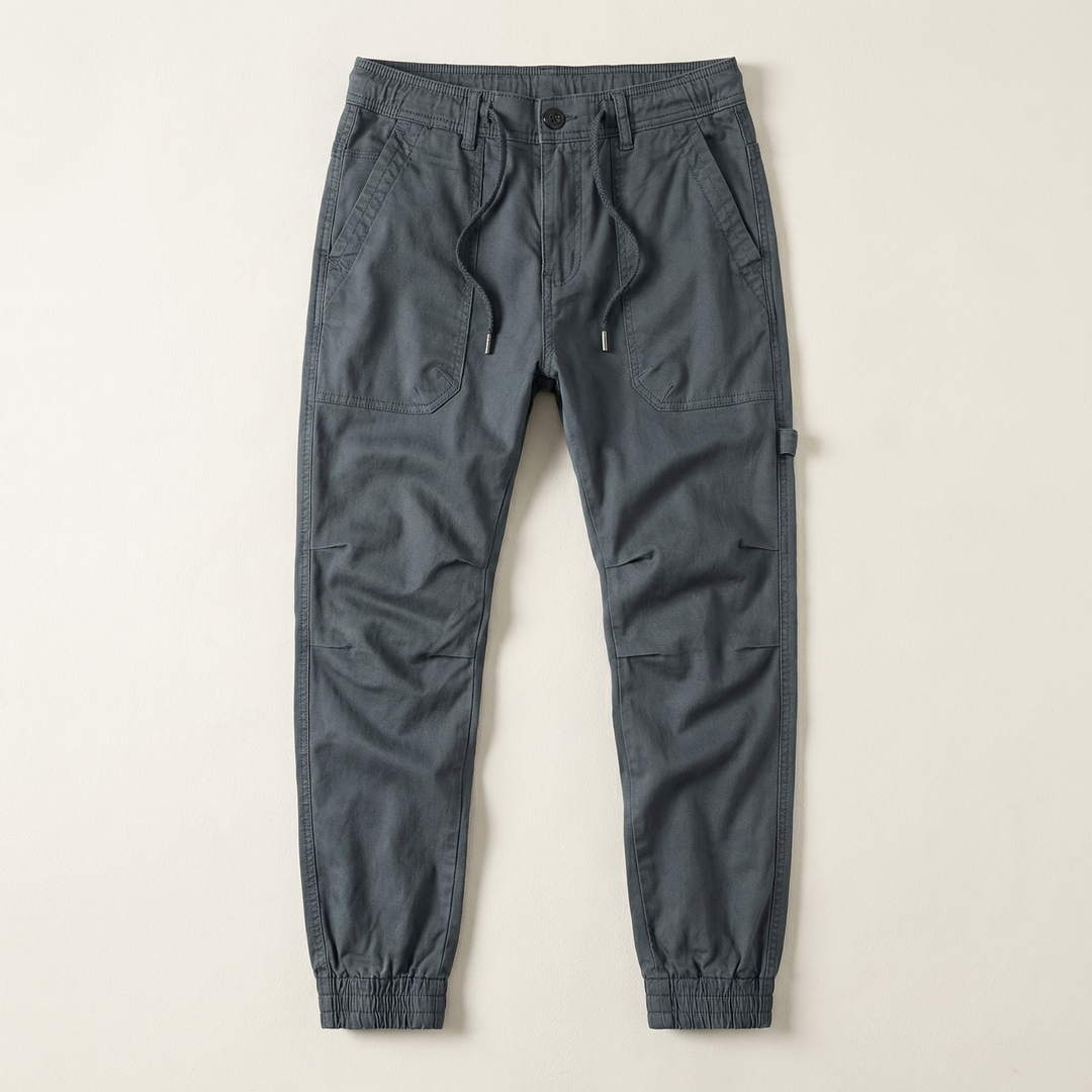 Men’s Casual Cargo Jogger Pants – Elastic Cuff Utility Trousers