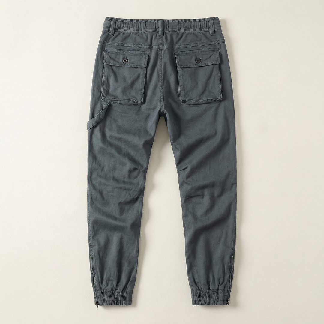 Men’s Casual Cargo Jogger Pants – Elastic Cuff Utility Trousers