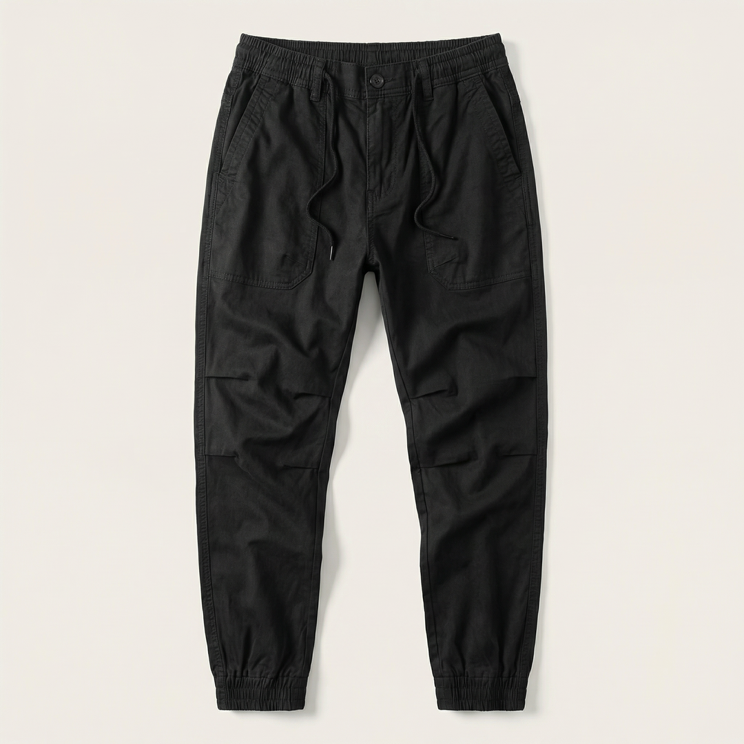 Men’s Casual Cargo Jogger Pants – Elastic Cuff Utility Trousers
