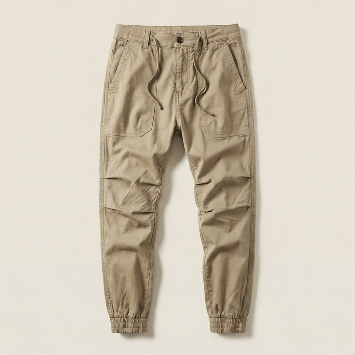 Men’s Casual Cargo Jogger Pants – Elastic Cuff Utility Trousers