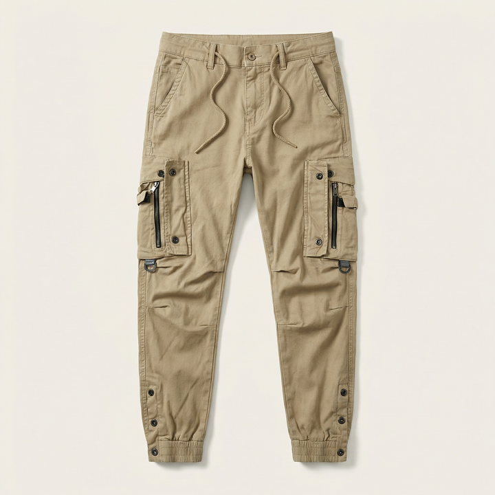 Men’s Casual Cargo Jogger Pants – Elastic Cuff Utility Trousers