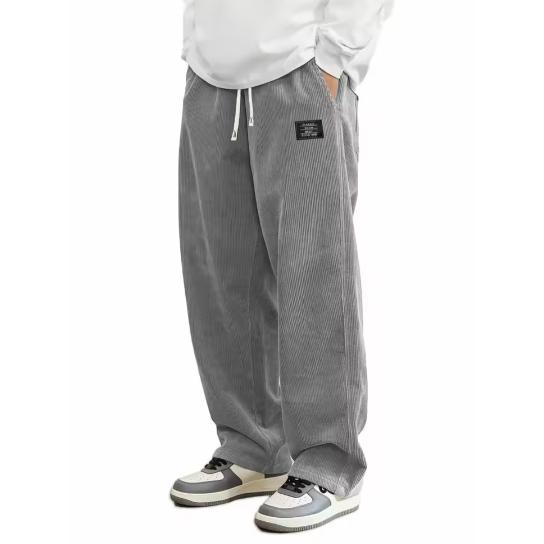 Men’s Drawstring Pants – Straight Leg Design with Side Pockets