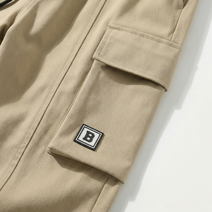 Men’s Elastic Cuff Cargo Pants – Casual Multi-Pocket Jogger Trousers