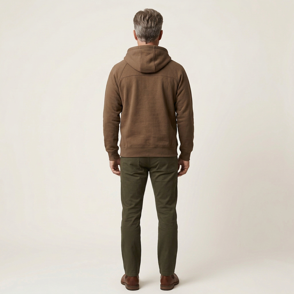 Men’s Hooded Pullover – Lace-Up Neckline