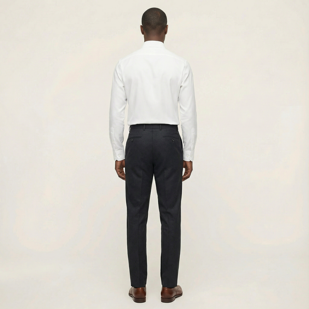 Men’s Long-Sleeve Button-Up Shirt – Collared Design, Slim Fit
