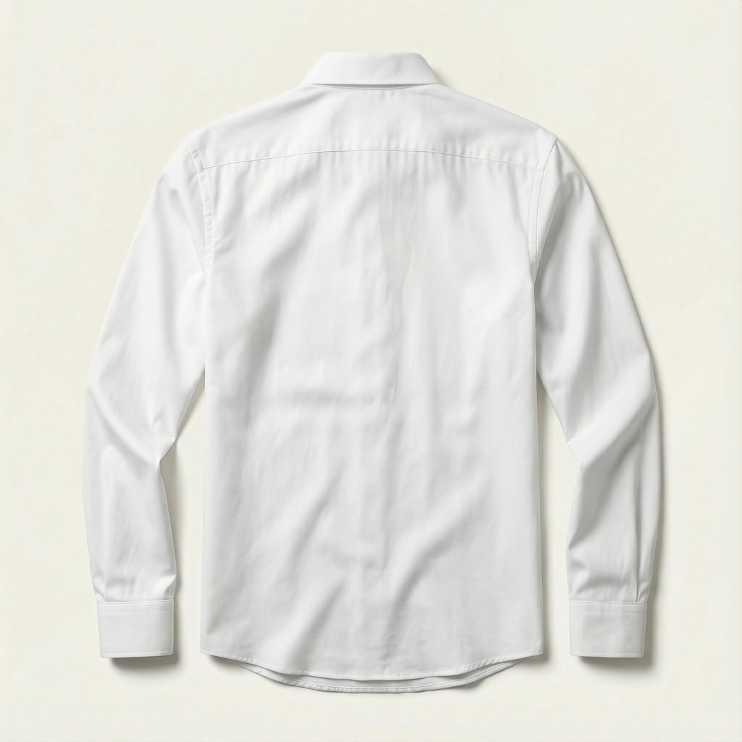 Men’s Long-Sleeve Button-Up Shirt – Collared Design, Slim Fit